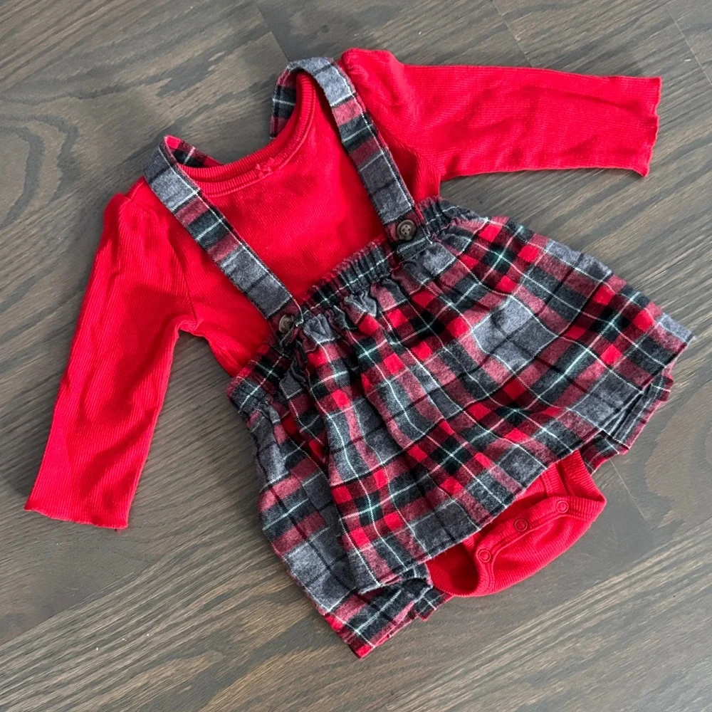 Carter’s 2-Piece Holiday Plaid Jumper Set | 6 Months